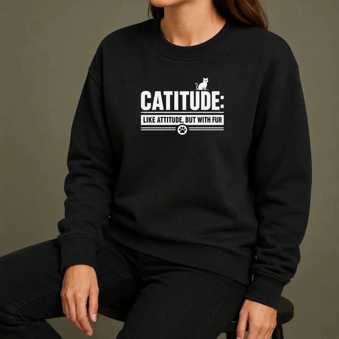 Premium Catitude Like Attitude But With Furr Sweater Premium Catitude Like Attitude But With Furr Sweater