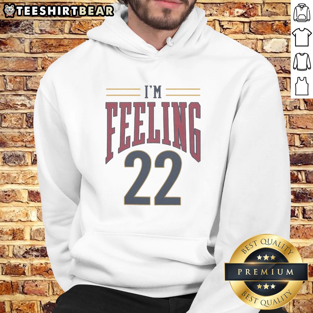 premium-cleveland-cavaliers-i-m-feeling-22-basketball-team-nba-logo-hoodie Premium Cleveland Cavaliers I'M Feeling 22 Basketball Team NBA Logo Hoodie displayed on a hanger