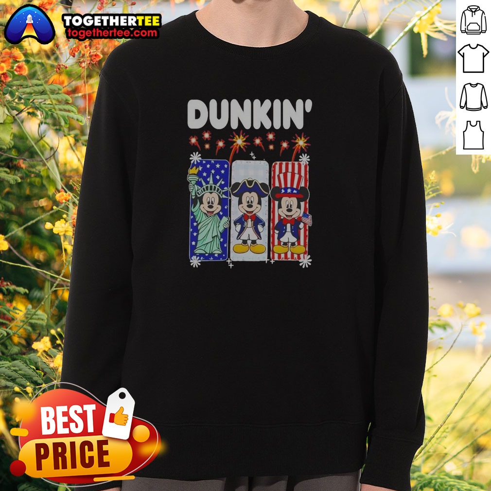 premium-dunkin-mickey-mouse-patriotic-statue-of-liberty-uncle-sam-sweatshirt Premium Dunkin Mickey Mouse Patriotic Statue Of Liberty Uncle Sam Sweatshirt in navy blue, featuring vibrant patriotic graphics