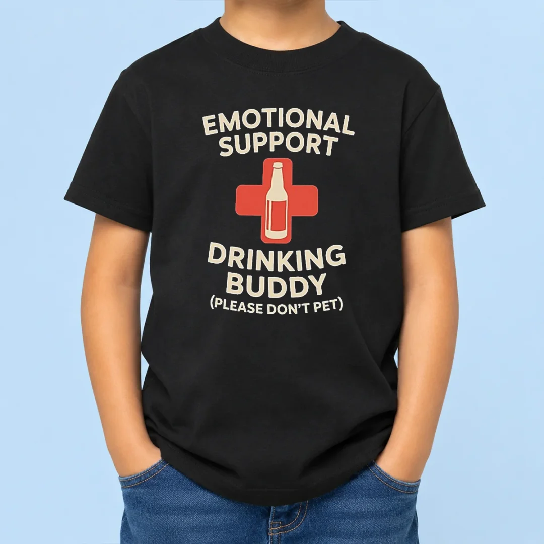premium-emotional-support-drinking-buddy-kids-t-shirt Premium Emotional Support Drinking Buddy Kids T-Shirt