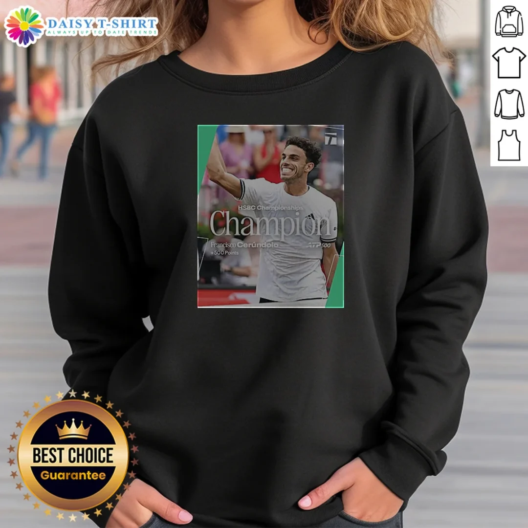 Premium HSBC Championships Champion Francisco Cerndolo ATP 500 Sweashirt Premium HSBC Championships Champion Francisco Cerndolo ATP 500 Sweashirt