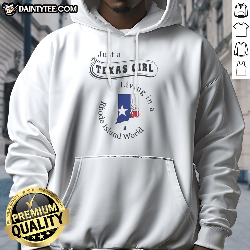 premium-just-a-texas-girl-living-in-a-rhode-island-world-map-silhouette-hoodie Premium Just A Texas Girl Living In A Rhode Island World Map Silhouette Hoodie in charcoal gray with front pocket and drawstring hood