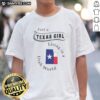 Premium Just A Texas Girl Living In A Utah World State Map Shirt on a black cotton crewneck tee