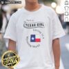 Premium Just A Texas Girl Living In A Wyoming World Texas Flag Shirt featuring bold Texas flag graphic on a comfortable casual shirt
