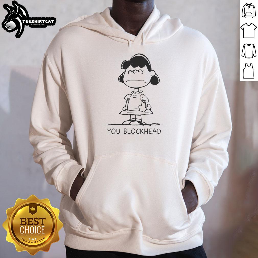 premium-lucy-peanuts-you-blockhead-hoodie Premium Lucy Peanuts 'You Blockhead' hoodie in vibrant colors, showcasing a playful design for Peanuts fans.