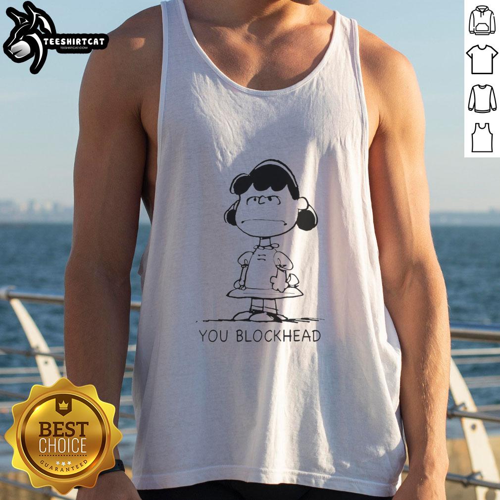 premium-lucy-peanuts-you-blockhead-tank-top Premium Lucy Peanuts You Blockhead tank top featuring vibrant graphics and a comfortable fit for fans of Peanuts.