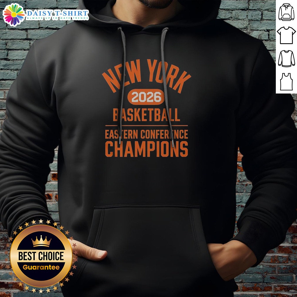 premium-new-york-knicks-2026-basketball-eastern-conference-nba-champions-hoodie Premium New York Knicks 2026 Basketball Eastern Conference NBA Champions Hoodie in navy blue with bold championship graphics