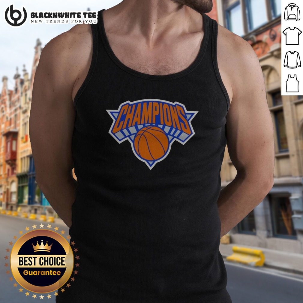 premium-new-york-knicks-nba-champions-basketball-classic-logo-tank-top Premium New York Knicks NBA Champions Basketball Classic Logo Tank Top in blue with bold team logo on front