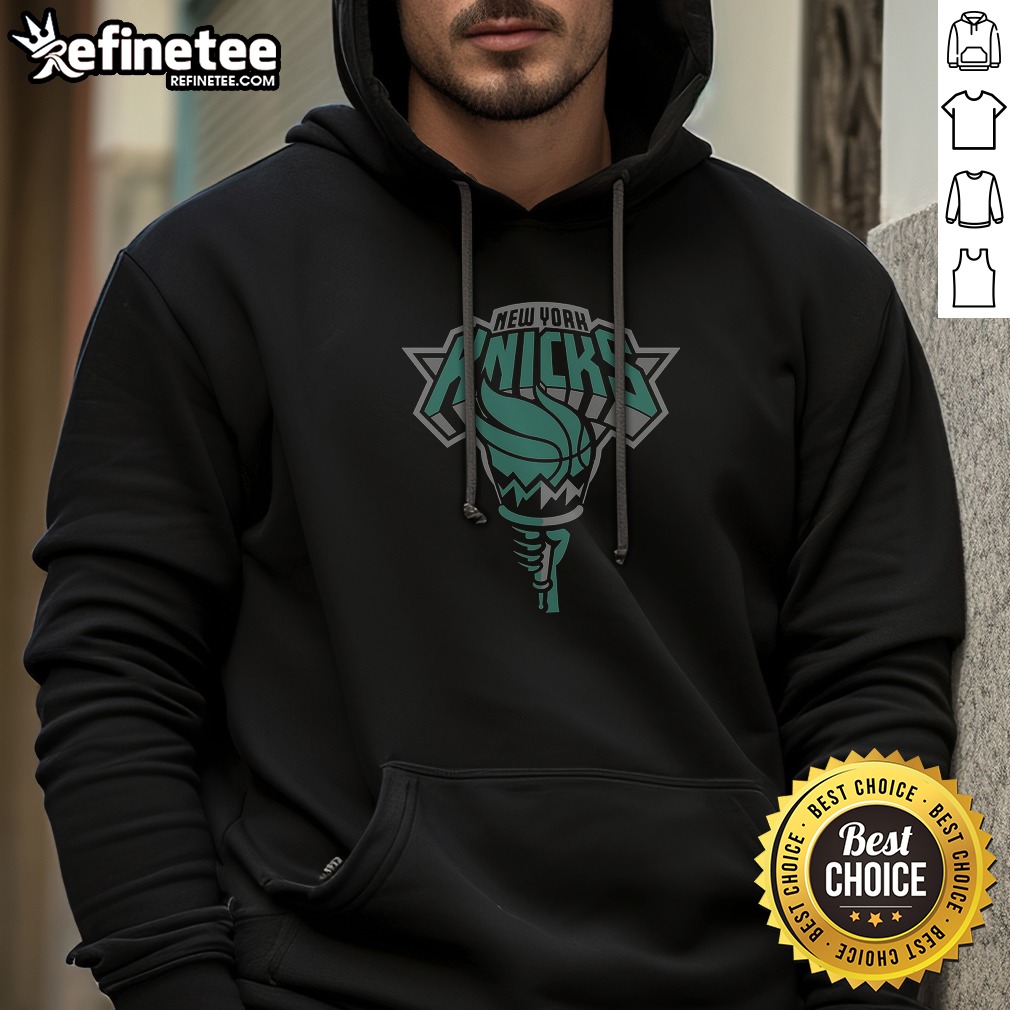 premium-new-york-liberty-x-new-york-knick-mashup-logo-hoodie Premium New York Liberty X New York Knick Mashup Logo hoodie in black with combined team logos on front