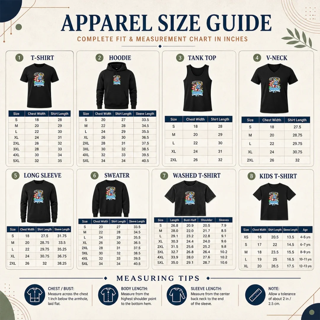 Premium North Carolina 20 26 National Champions Tar Heels Baseball Size Chart Size chart for Premium North Carolina 20 26 National Champions Tar Heels Baseball with measurements in inches and cm