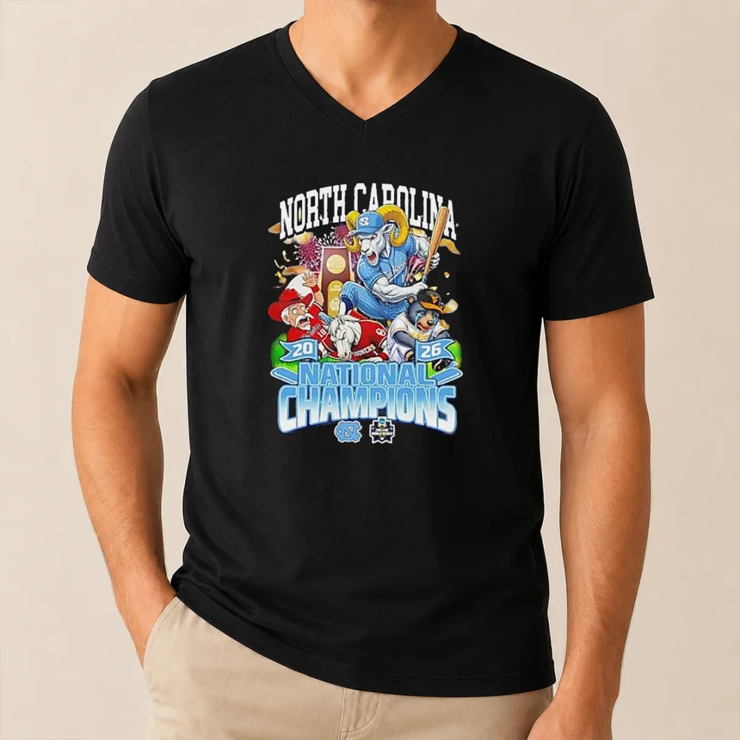 Premium North Carolina 20 26 National Champions Tar Heels Baseball V Neck Shirt Premium North Carolina 20 26 National Champions Tar Heels Baseball V-Neck Shirt
