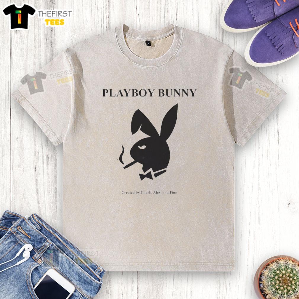 premium-playboy-smoker-rabbit-bowtie-created-by-charli-alex-and-finn-washed-t-shirt Premium Playboy Smoker Rabbit Bowtie T-shirt by Charli, Alex, and Finn, featuring a stylish washed design for casual wear.
