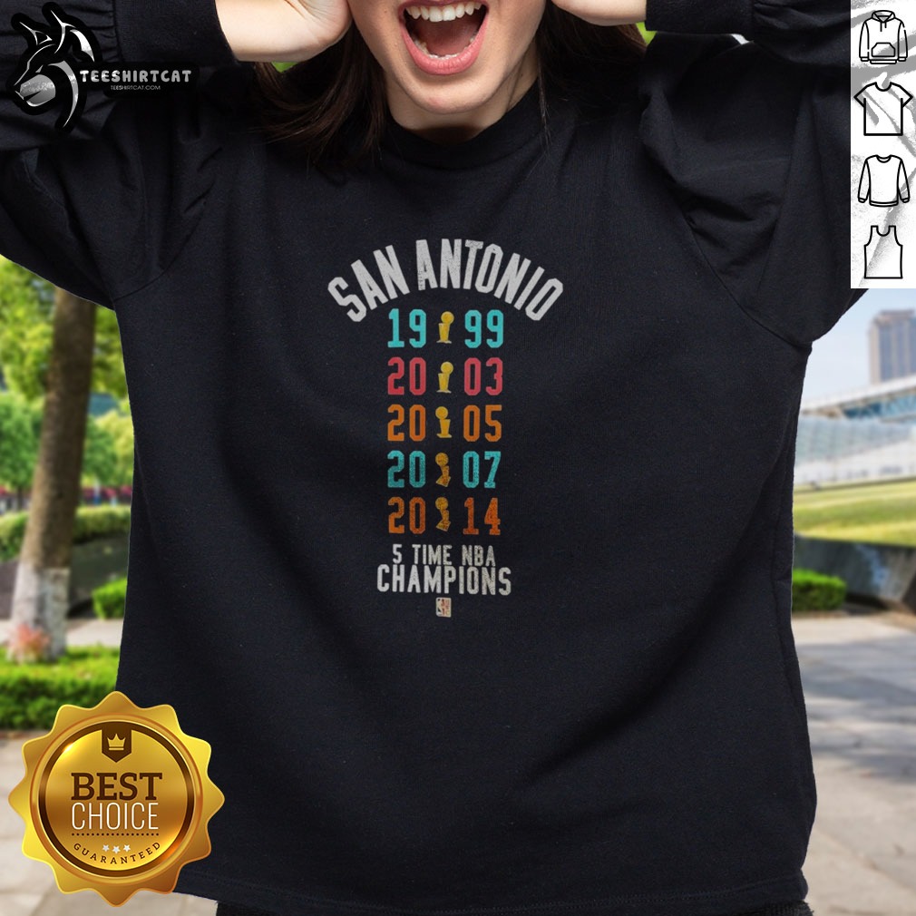 premium-san-antonio-spurs-5-time-nba-champions-1999-2003-2005-2007-2014-sweatshirt Premium San Antonio Spurs 5 Time NBA Champions 1999 2003 2005 2007 2014 Sweatshirt showcasing team pride