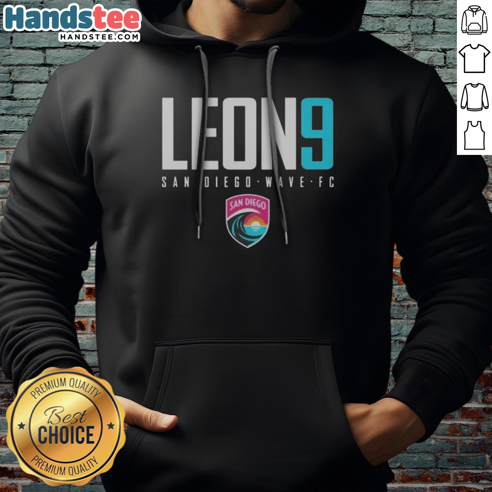 premium-san-diego-wave-fc-leon-9-san-diego-wave-fc-nwsl-player-name-jersey-hoodie Premium San Diego Wave FC Leon 9 San Diego Wave FC NWSL Player Name Jersey Hoodie design featuring team colors.