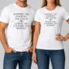 Premium Support The Country You Live In Or Live In The Country You Support Text t shirt in classic fit, white color with bold text design