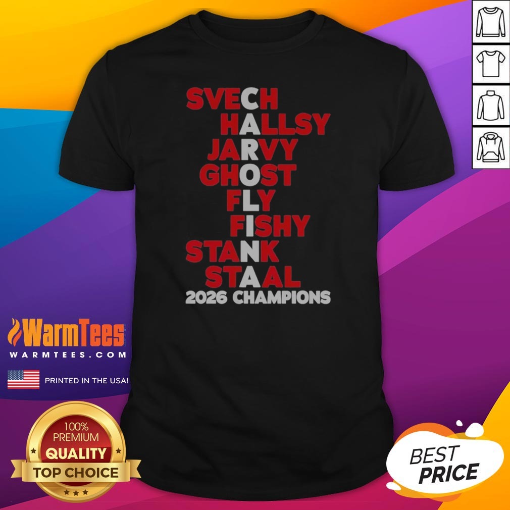 premium-svech-hallsy-jarvy-ghost-fly-fishy-stank-staal-2026-champions-nhl-shirt-1 Premium Svech Hallsy Jarvy Ghost Fly Fishy Stank Staal 2026 Champions NHL shirt in black, front view