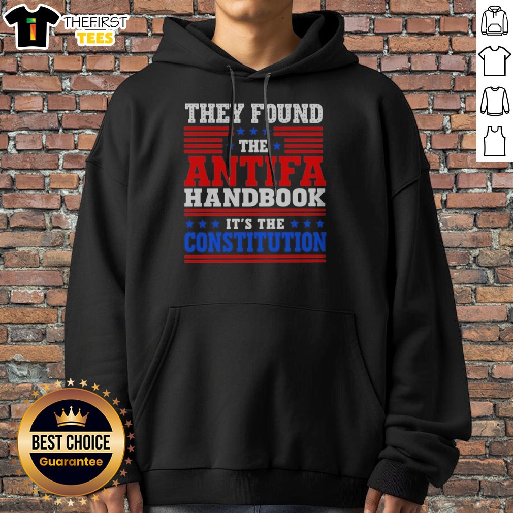 premium-they-found-the-antifa-handbook-it-s-the-constitution-political-hoodie Premium They Found The Antifa Handbook It'S The Constitution Political Hoodie in black, featuring bold political text on front