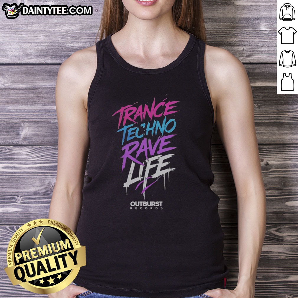 premium-trance-techno-rave-life-outburst-records-tank-top Premium Trance Techno Rave Life Outburst Records Tank Top featuring vibrant graphics