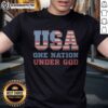Premium USA One Nation Under God American Flag Patriotic Stars And Stripes Theme Shirt displayed on a neutral background