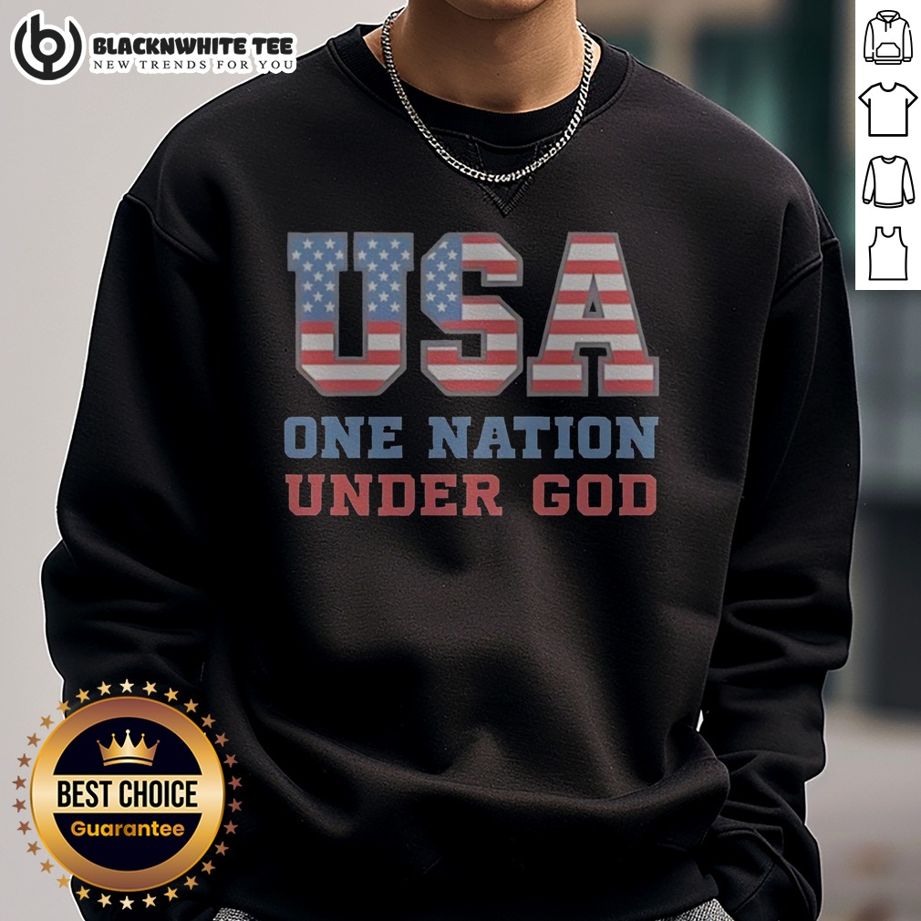 Premium USA One Nation Under God American Flag Patriotic Stars And Stripes Theme Sweashirt Premium USA One Nation Under God American Flag Patriotic Stars And Stripes Theme Sweashirt featuring vibrant colors and bold graphics