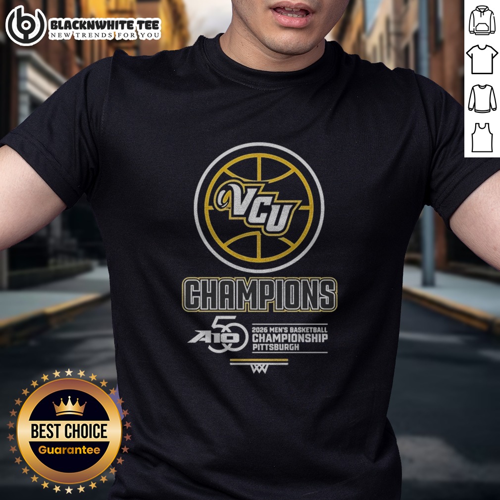 premium-vcu-rams-2026-men-s-basketball-championship-pittsburgh-shirt Premium VCU Rams 2026 Men's Basketball Championship Pittsburgh Shirt on a white background, short-sleeve cotton tee