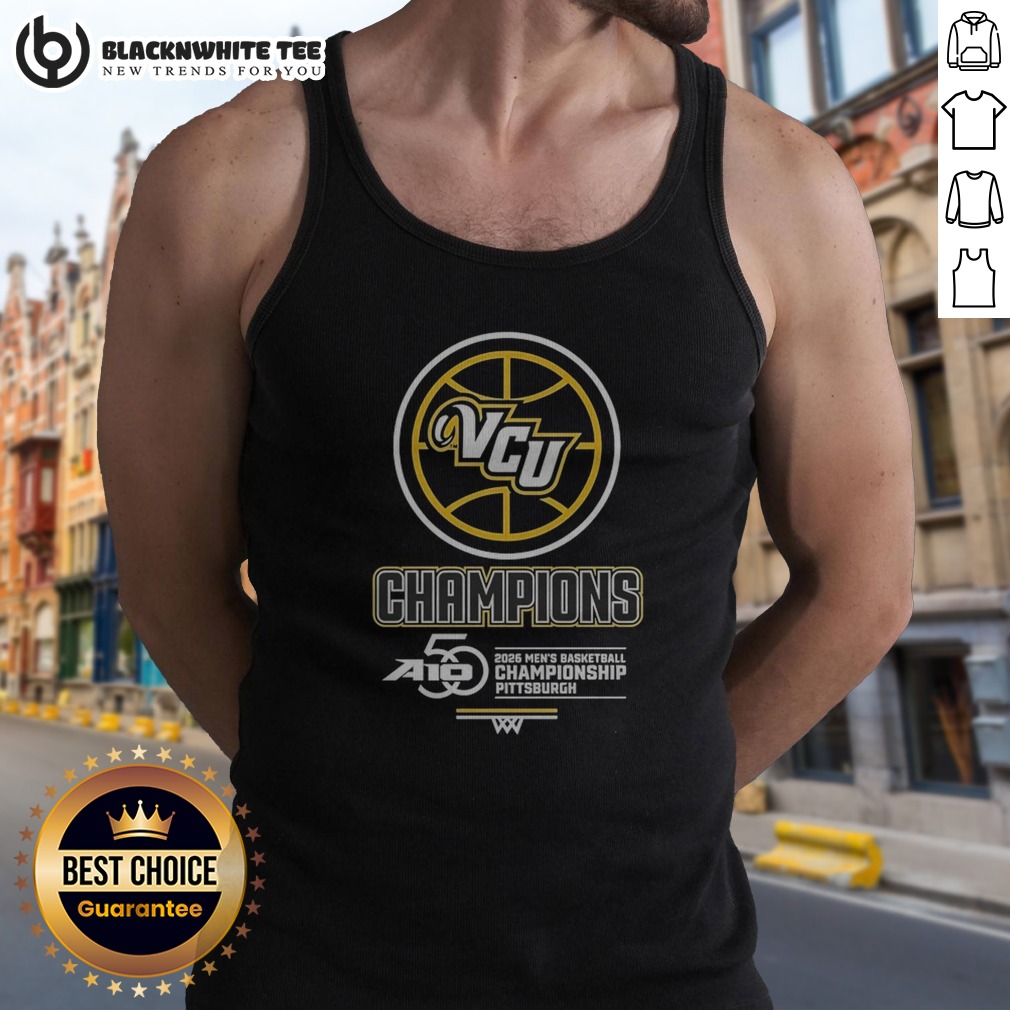 Premium VCU Rams 2026 Men's Basketball Championship Pittsburgh Tank Top Premium VCU Rams 2026 Men's Basketball Championship Pittsburgh Tank Top in black, sleeveless casual wear
