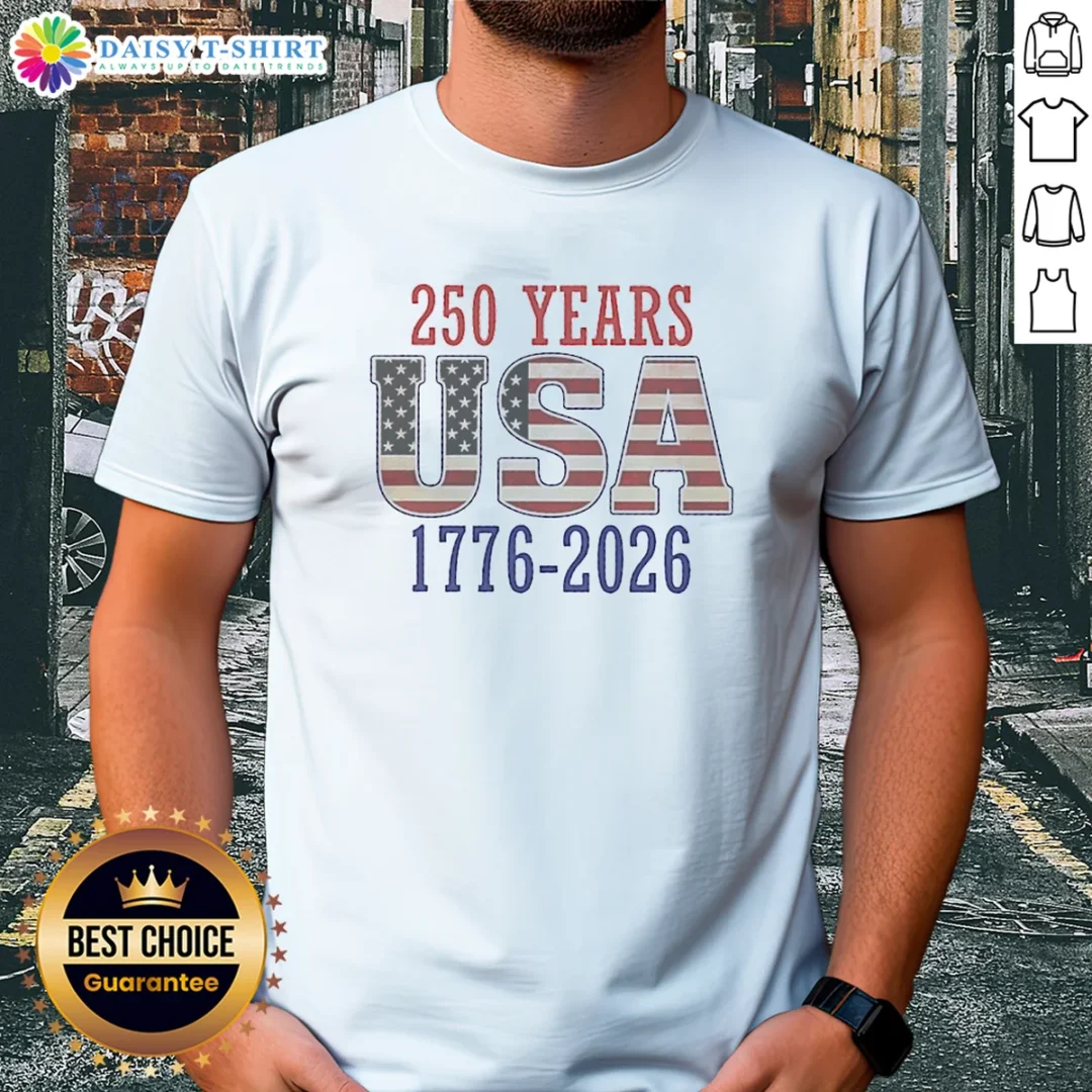 Pretty 250 Years USA 1776 2026 250th Anniversary American Flag Shirt Pretty 250 Years USA 1776 2026 250th Anniversary American Flag