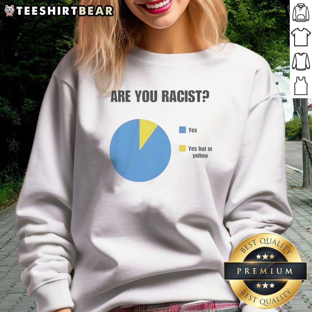 pretty-are-you-racist-yes-yes-but-in-yellow-sweatshirt Pretty Are You Racist Yes Yes But In Yellow Sweatshirt showcasing vibrant yellow color and bold graphic design.