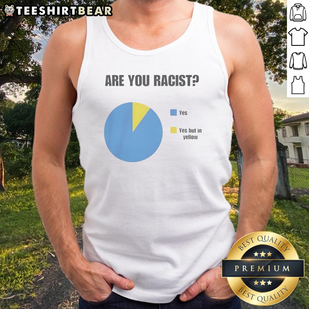 pretty-are-you-racist-yes-yes-but-in-yellow-tank-top Pretty Are You Racist Yes Yes But In Yellow Tank top featuring bold text design on a vibrant yellow background.