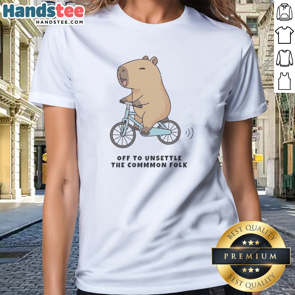 pretty-capybara-driving-bicycle-off-to-unsettle-the-commmon-folk-funny-meme-illustration-ladies-shirt Pretty Capybara Driving Bicycle Off To Unsettle The Commmon Folk Funny Meme Illustration Ladies Shirt in vibrant colors
