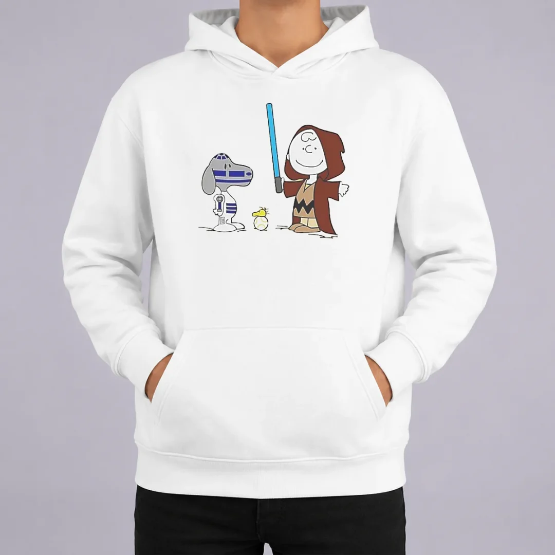 Pretty Charlie Brown Snoopy Woodstock Star Wars R2 D2 BB 8 Mashup Character Hoodie Pretty Charlie Brown Snoopy Woodstock Star Wars R2 D2 BB 8 Mashup Character Hoodie