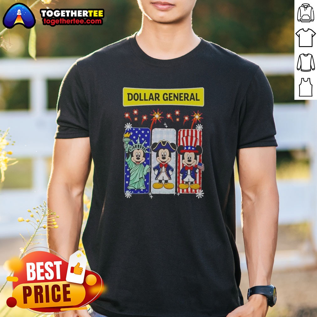 pretty-dollar-general-mickey-mouse-patriotic-characters-shirt Pretty Dollar General Mickey Mouse Patriotic Characters Shirt featuring classic Mickey Mouse with patriotic colors on a comfortable cotton tee