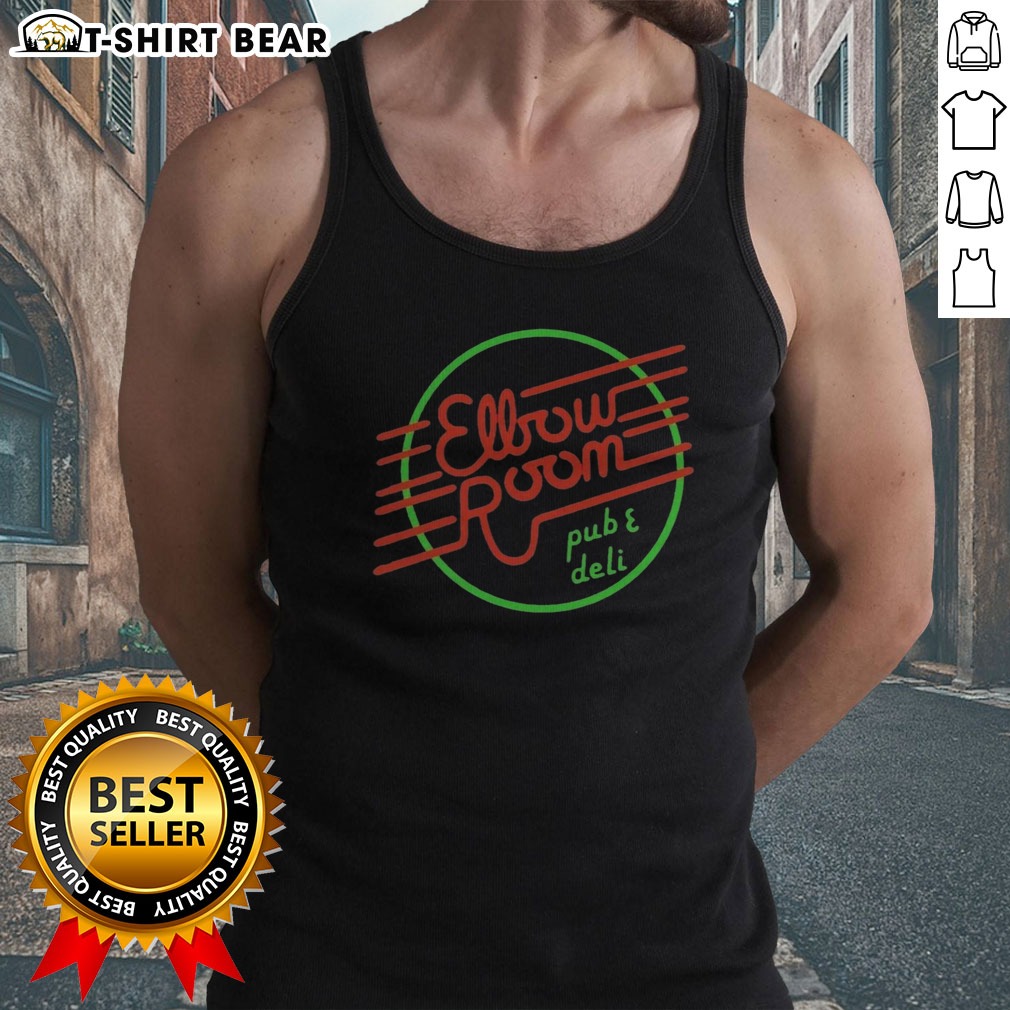 pretty-elbow-room-pub-and-deli-graphic-logo-tank-top Pretty Elbow Room Pub And Deli Graphic Logo Tank top featuring a vibrant design and comfortable fit.