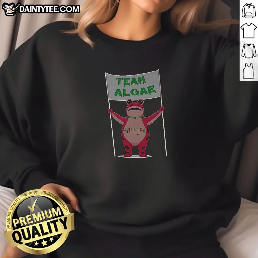 pretty-frog-holding-team-algae-amphifa-sweatshirt Pretty Frog Holding Team Algae Amphifa Sweatshirt