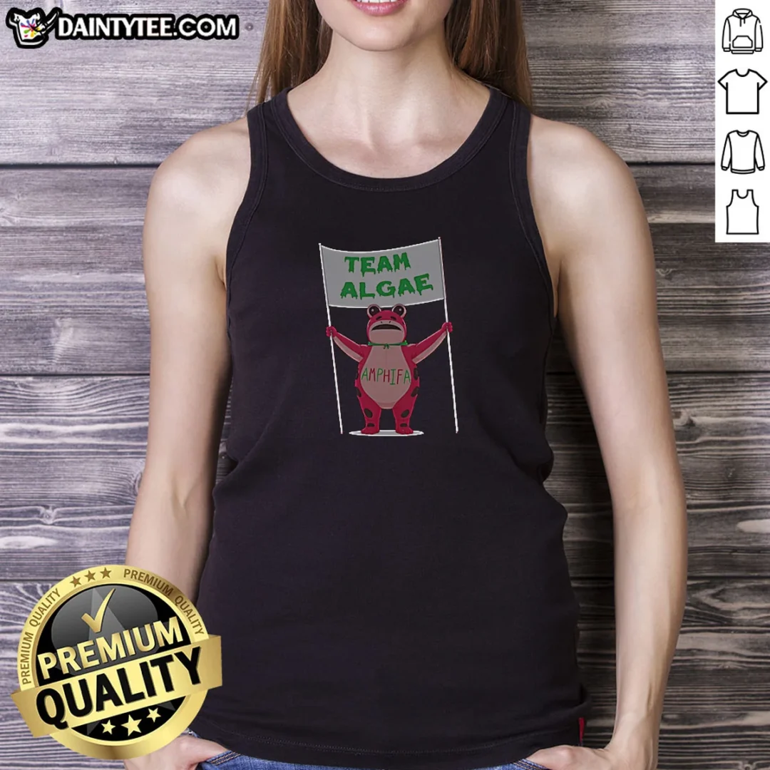 pretty-frog-holding-team-algae-amphifa-tank-top Pretty Frog Holding Team Algae Amphifa Tank Top