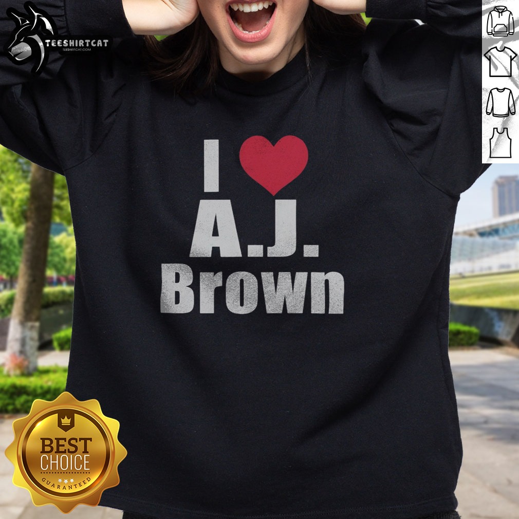 pretty-i-heart-aj-brown-philadelphia-eagles-nfl-sweatshirt Pretty I Heart AJ Brown Philadelphia Eagles NFL Sweatshirt displayed in a clean and modern setting.
