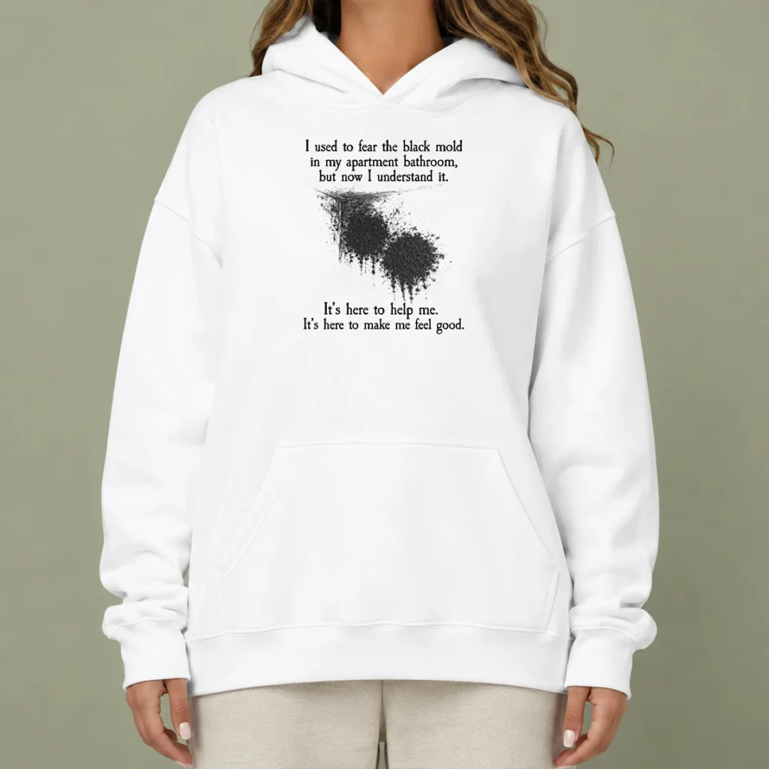 pretty-i-used-to-fear-the-black-mold-in-my-apartment-but-now-i-understand-it-hoodie-2 Pretty I Used To Fear The Black Mold In My Apartment But Now I Understand It Hoodie in black, front view with drawstring hood and kangaroo pocket