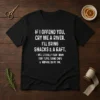 Pretty If I Offend You Cry Me A River Snacks And A Raft t shirt in black with bold white text design