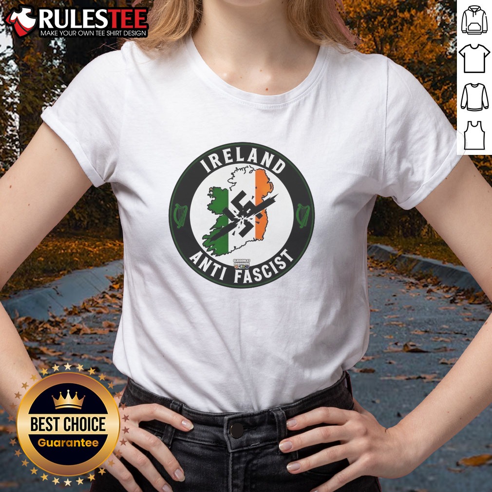 pretty-ireland-anti-fascist-ladies-shirt Pretty Ireland Anti Fascist Ladies Shirt featuring bold graphic print on a comfortable fitted tee