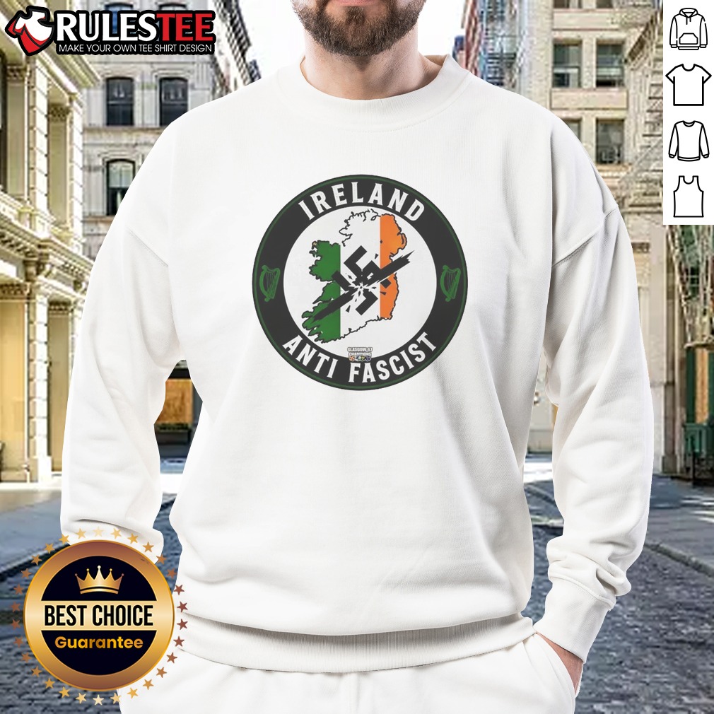 pretty-ireland-anti-fascist-sweatshirt Pretty Ireland Anti Fascist Sweatshirt in soft fabric with bold graphic print on front