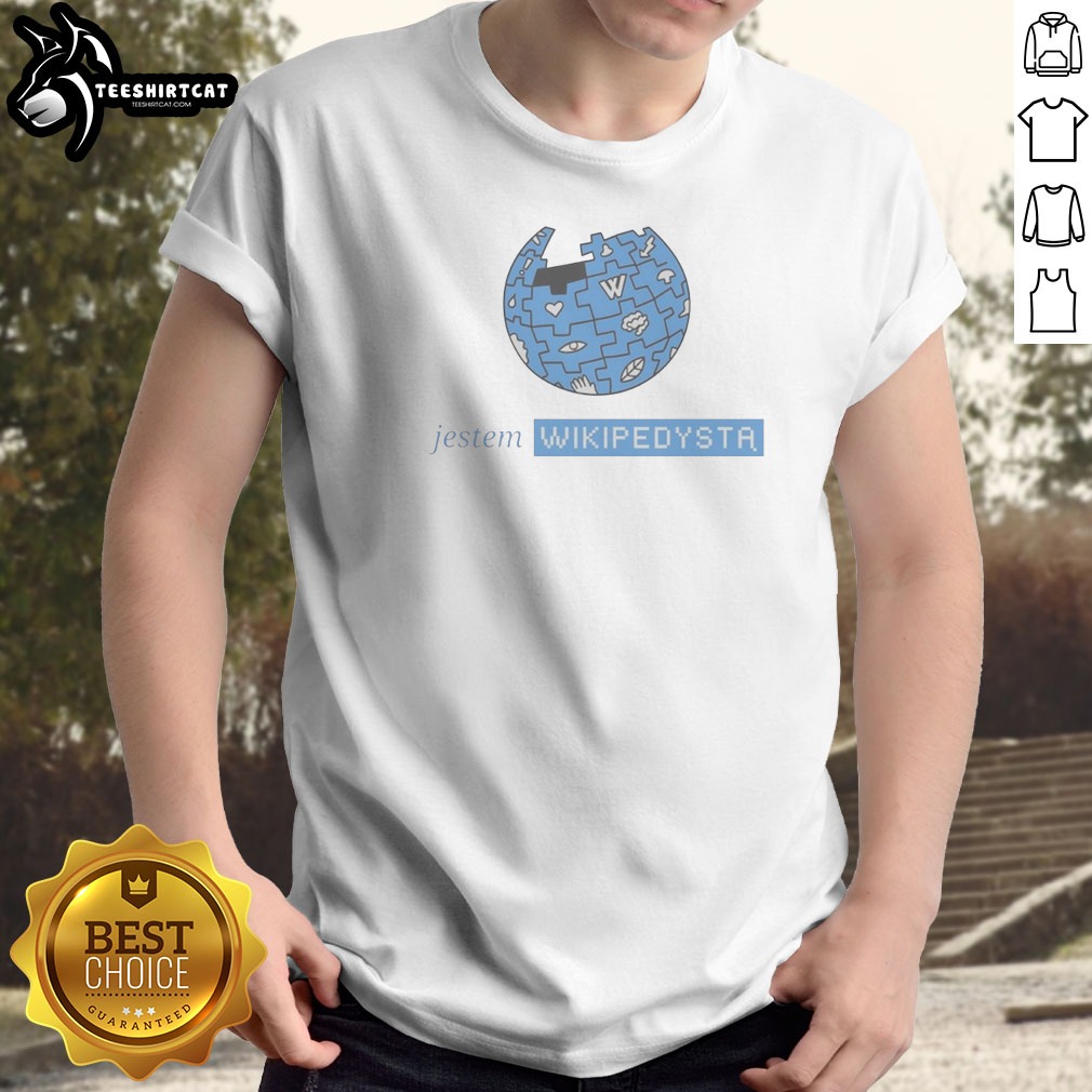 pretty-jestem-wikipedysta-logo-shirt-1 Pretty Jestem Wikipedysta Logo Shirt featuring a casual short-sleeve design with bold graphic print