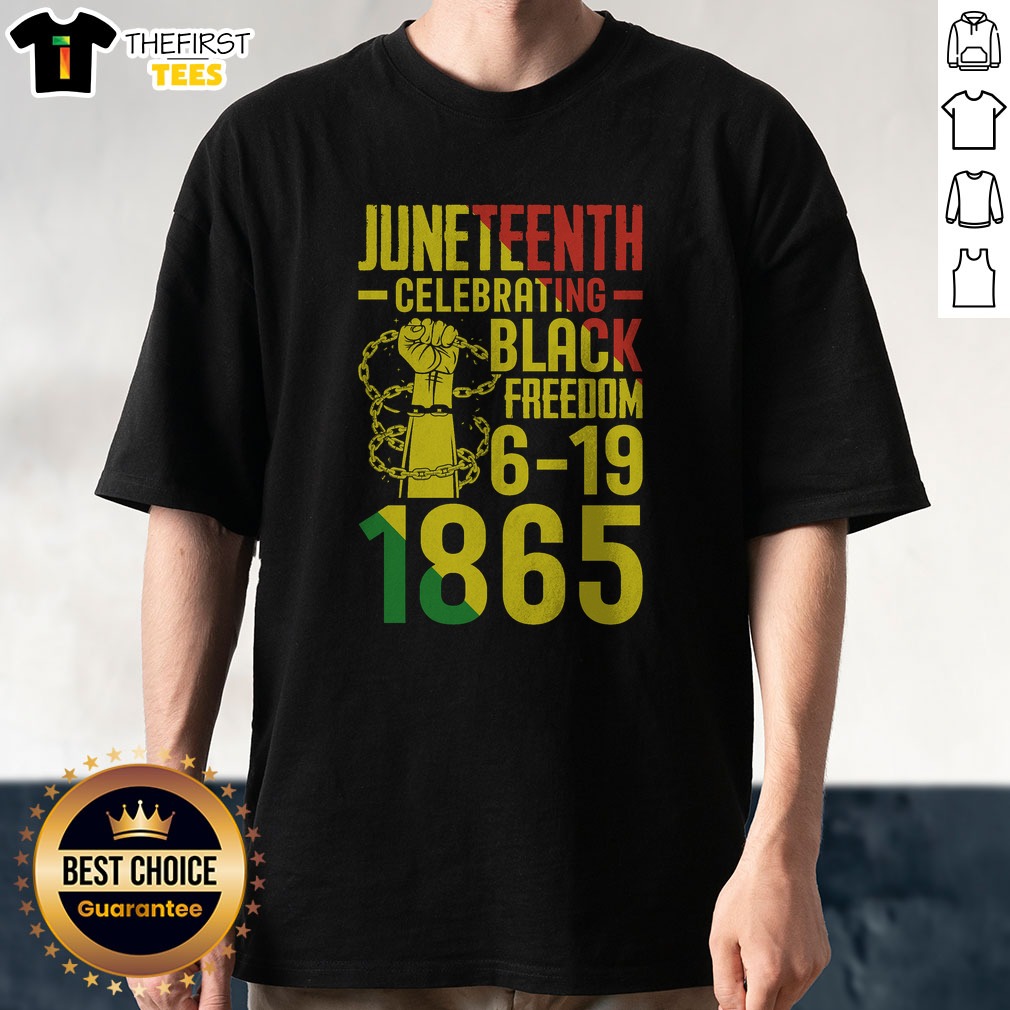 pretty-juneteenth-celebrating-black-freedom-6-19-1865-shirt Pretty Juneteenth Celebrating Black Freedom 6 19 1865 Shirt displayed on a model, showcasing vibrant colors and design.