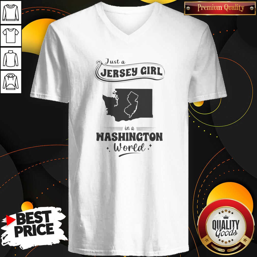 pretty-just-a-jersey-girl-in-a-washington-world-map-state-outline-v-neck-v-neck-optimized Pretty Just A Jersey Girl In A Washington World Map State Outline v neck optimized women's fitted V-neck T-shirt