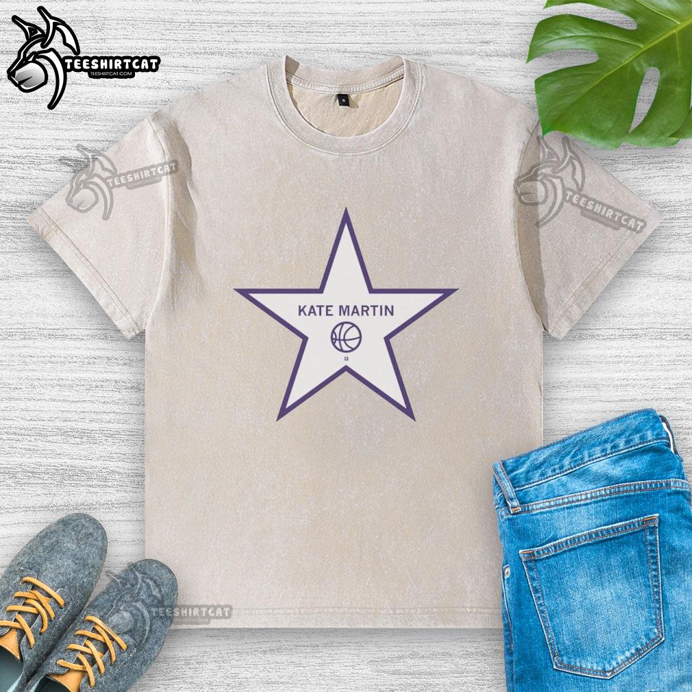 pretty-kate-martin-basketball-star-player-washed-t-shirt Alt Text: Pretty Kate Martin, basketball star player, wearing a stylish washed t-shirt during a game.