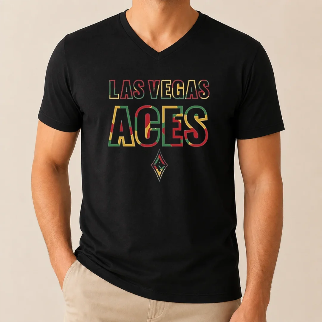 pretty-las-vegas-aces-juneteenth-logo-v-neck-shirt Pretty Las Vegas Aces Juneteenth Logo V-Neck Shirt