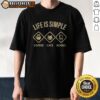 Pretty Life Is Simple Coffee Cats And Books Shirt featuring a cozy design for cat lovers and book enthusiasts.