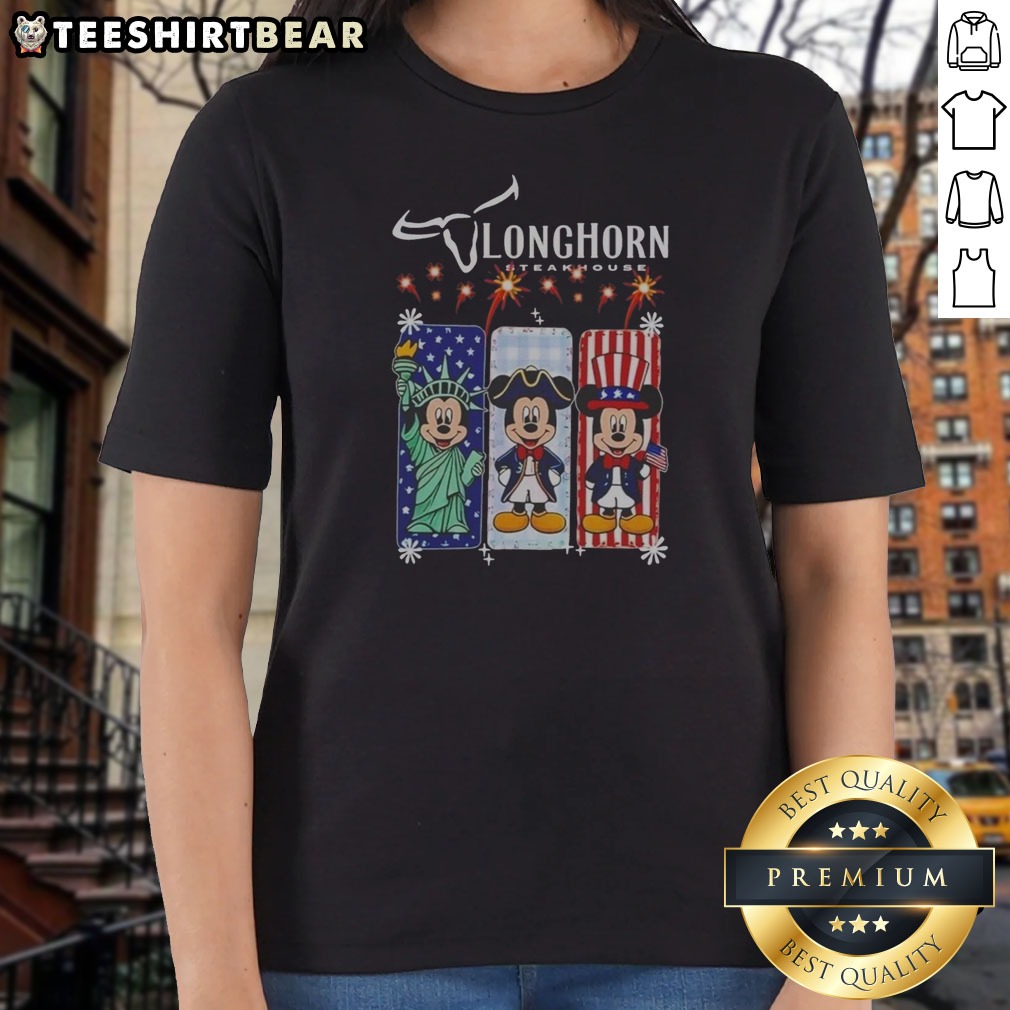 pretty-longhorn-steakhouse-mickey-mouse-patriotic-usa-characters-ladies-shirt Pretty Longhorn Steakhouse Mickey Mouse Patriotic USA Characters Ladies Shirt featuring a classic Mickey Mouse design with patriotic American-themed graphics