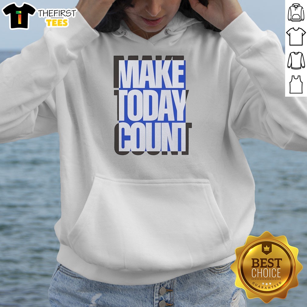 pretty-make-today-count-blue-and-black-design-hoodie Pretty Make Today Count Blue And Black Design Hoodie featuring a comfortable pullover style with adjustable drawstrings