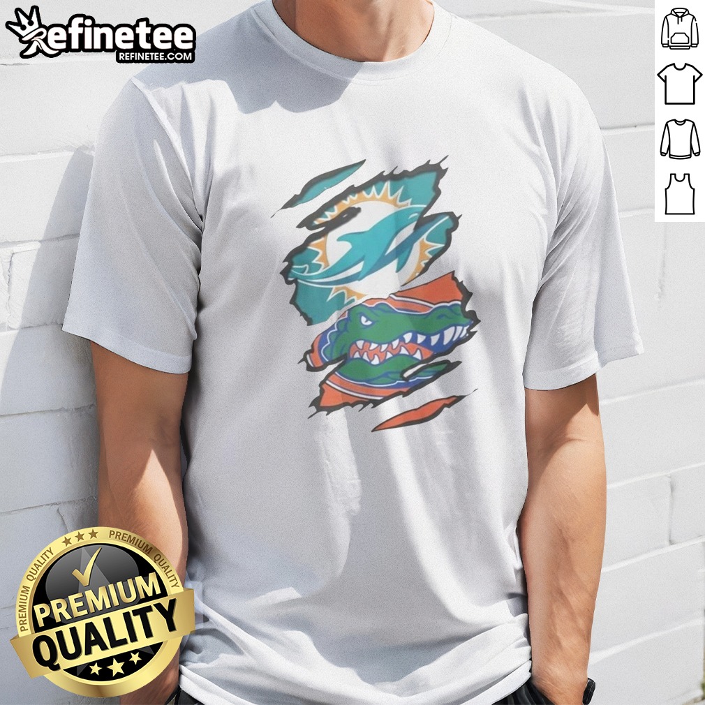 pretty-miami-dolphins-florida-gators-ripped-skin-effect-nfl-ncaa-sport-t-shirt Pretty Miami Dolphins Florida Gators Ripped Skin Effect NFL NCAA Sport t shirt displayed on a neutral background