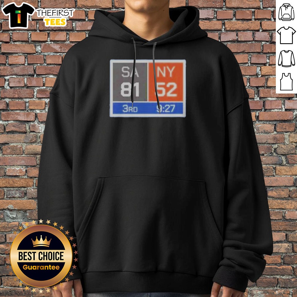 pretty-new-york-knicks-comeback-san-antonio-spurs-81-ny-52-hoodie Pretty New York Knicks Comeback San Antonio Spurs 81 NY 52 Hoodie in navy blue with front graphic print